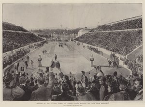 Revival of the Olympic Games at Athens, Loues winning the Race from Marathon